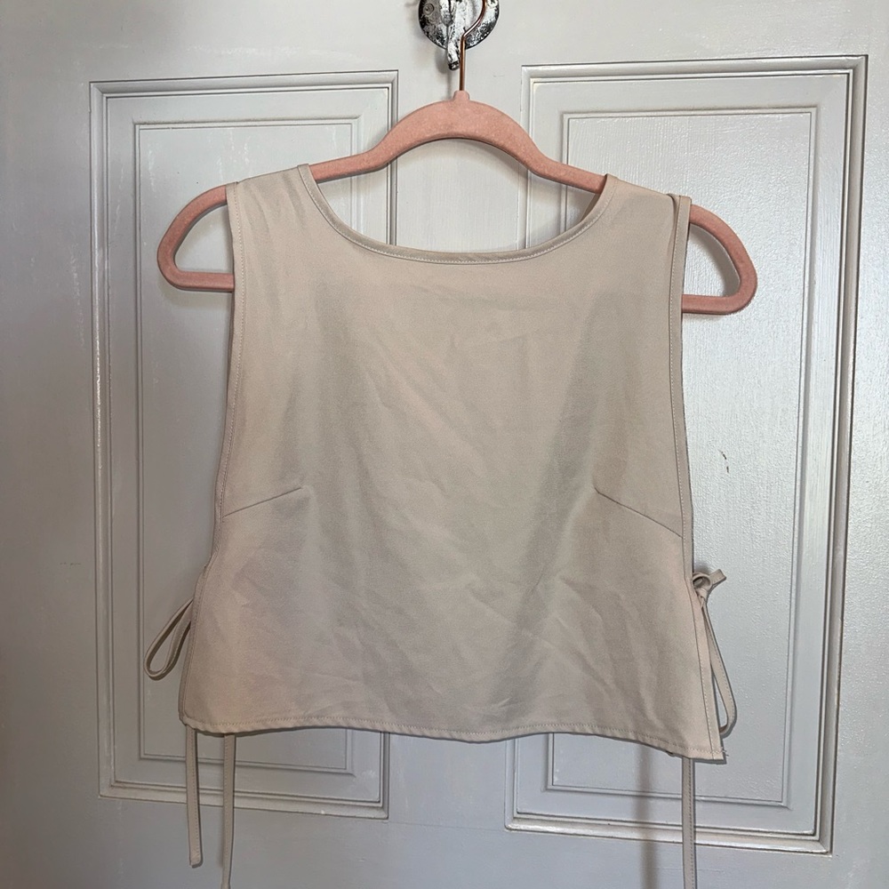 Nasty Gal Cream Tie Tank